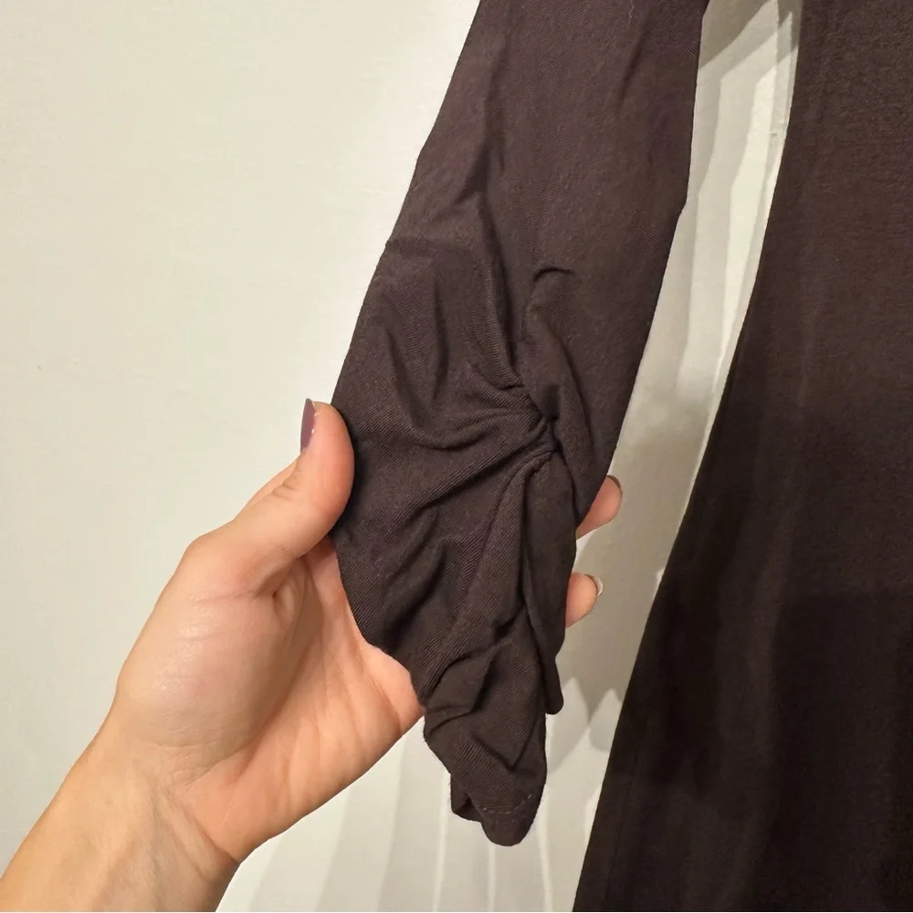 Cuyana Dolman Sleeve Ruched Pima Cotton Midi Dress - Picture 6 of 8